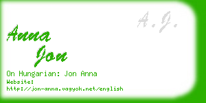 anna jon business card